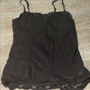 Women's Black Lace Trim Cami Top